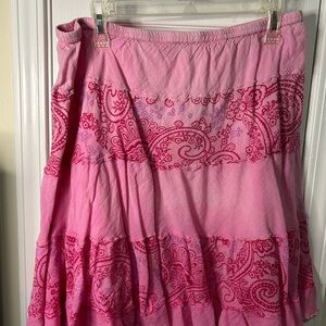 Pink Tiered Bubble Midi Skirt for Casual Wear
